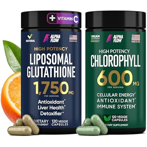 (Bundle) Liposomal Glutathione 1100mg + Chlorophyll 600mg – Advanced Antioxidant, Cleansing, Skin, and Immune Support for Daily Energy and Wellness Cover