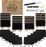 Mini Chalkboard Signs, 38 Pack Framed Small Chalkboard Labels with Stand, Little Chalkboards for Tab