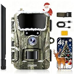 iZEEKER 2 en 1 Cámara de Caza 4G LTE 2K HD 48MP, C...: [Red 4G LTE y Control por App Móvil]La cámara de caza iZEEKER 4G LTE permite la transmisión remota de fotos y vídeos directamente a tu teléfono mediante la aplicación oficial. Incluye una tarjeta SIM y es compatible con los principales operadores móv...