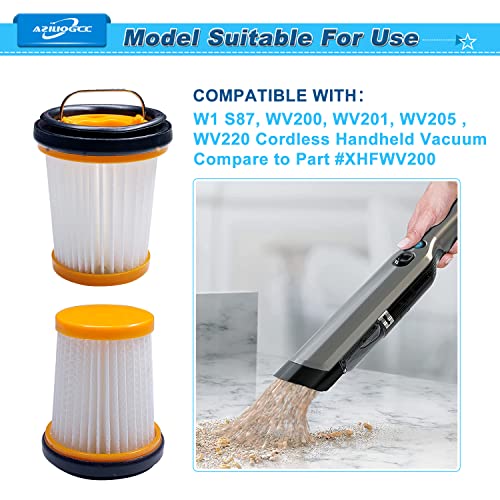 8 Pack Replacements Fabric Vacuum Filters For Shark Ion W1 S87 Cordless Handheld Vacuums Wv200, Wv201, Wv205, Wv220. Replace Part # Xhfwv200 #TOP1