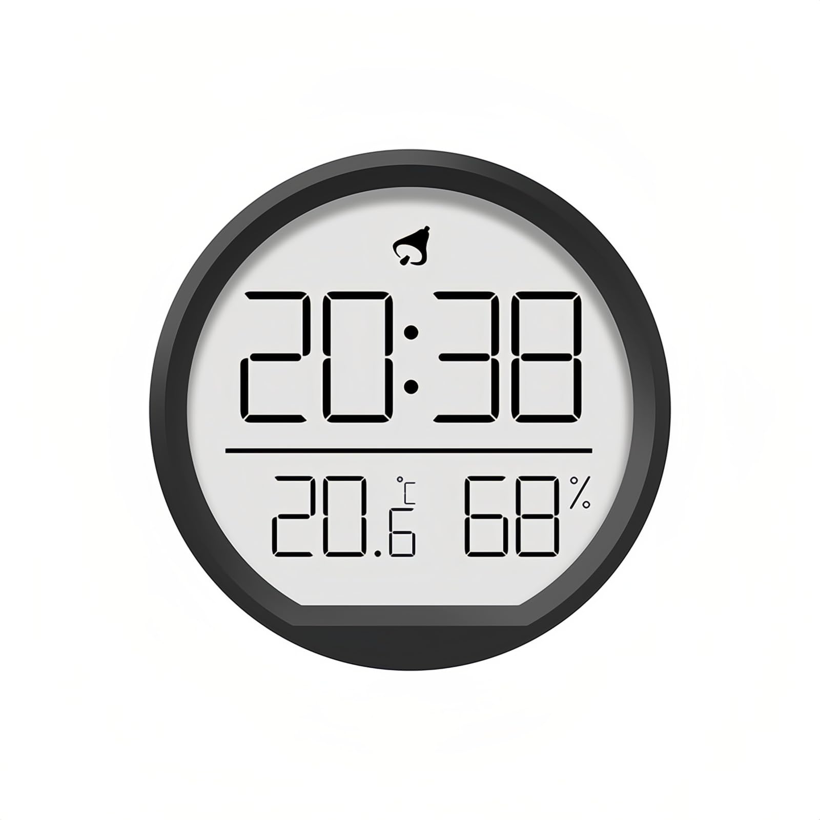 Lancoon LCD Digital Small Clock with Temperature & Humidity Thermohygrometer Magnetic Design Desktop Hanging 3 Types of Placement 12/24 Hour Calendar for Home Kitchen Office