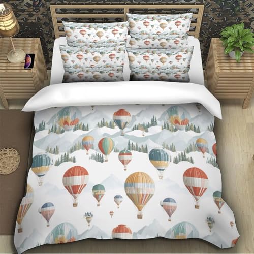 Housse de couette montgolfière effet 3D ultra douce et résistante