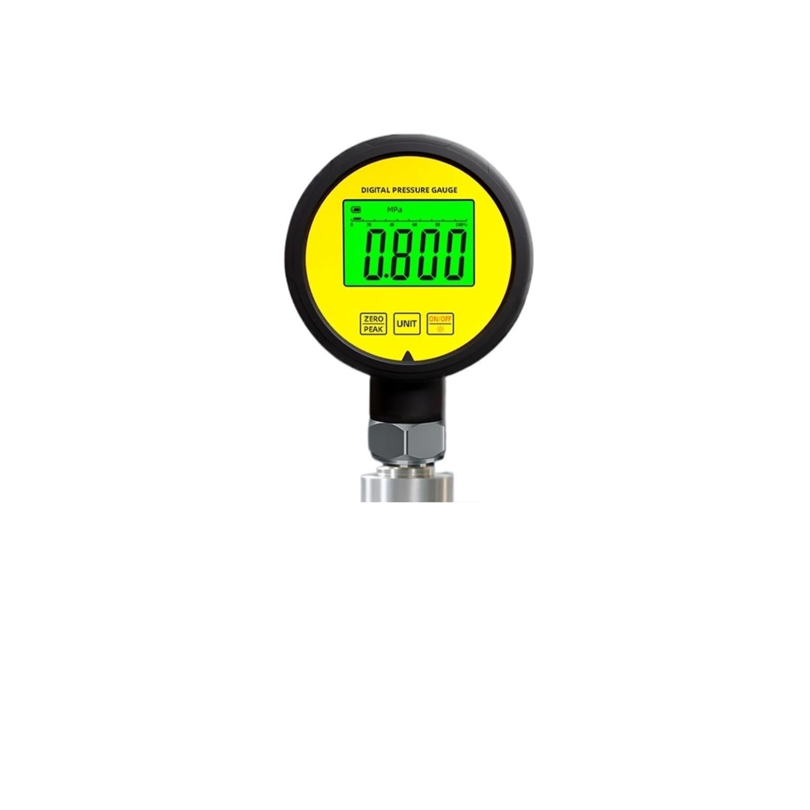 Manómetro, Protector de goma Digital, medidor vacío inoxidable resistente al agua, manómetro, calibrador presión(NPT1-2,0-100MPa)