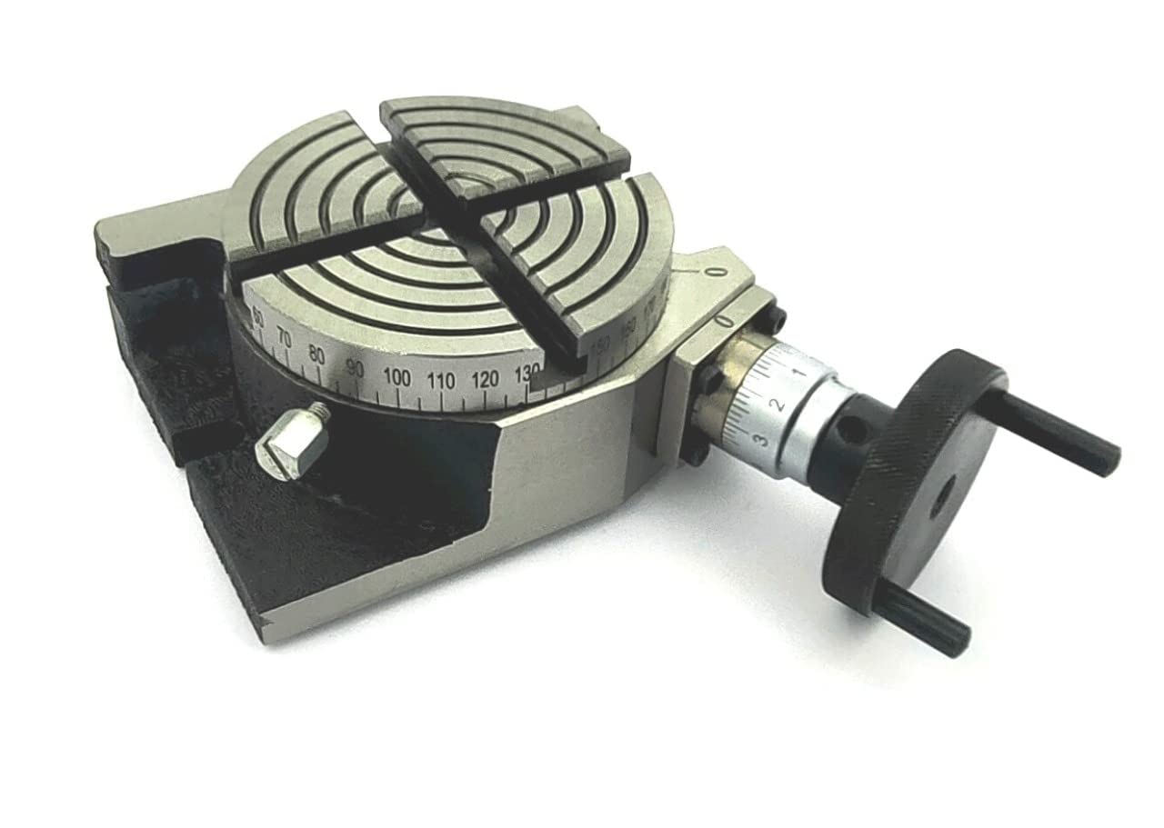 Tavola rotante per fresatrici, 100 mm, 4 fessure orizzontali e verticali con kit di morsetti M6 per strumenti di ingegneria
