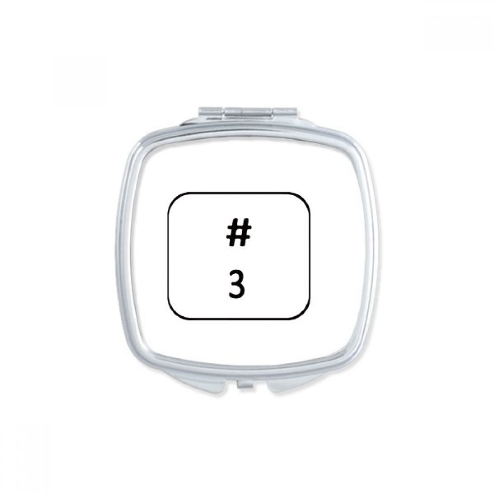 Miroir de poche clavier symbole compact pour retouches maquillage nomades