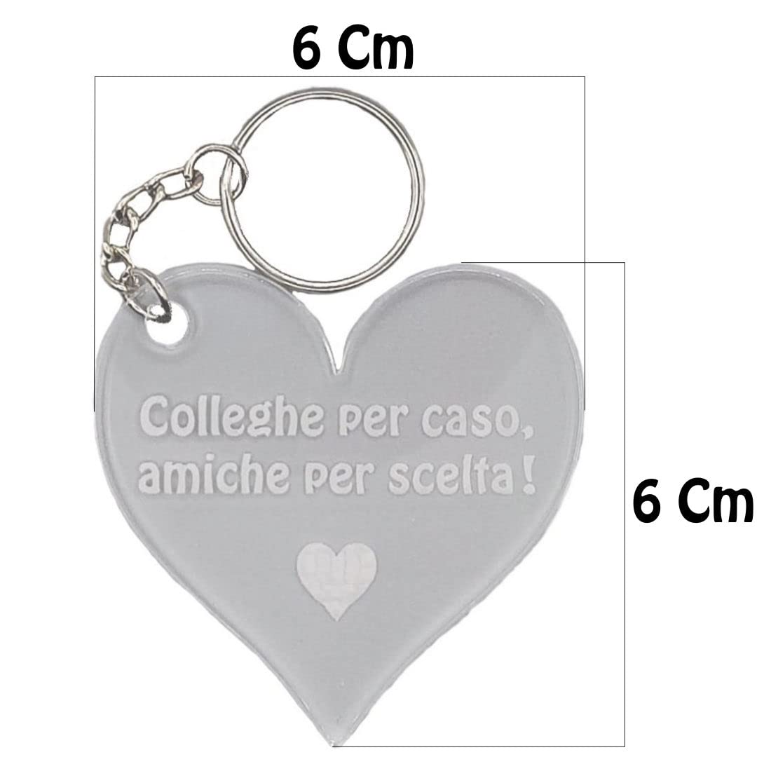 NM Idee Regalo colleghe lavoro Portachiavi cuore in plexiglass trasparente Idea Regalo per colleghe amiche Idee regalo amica e collega donna
