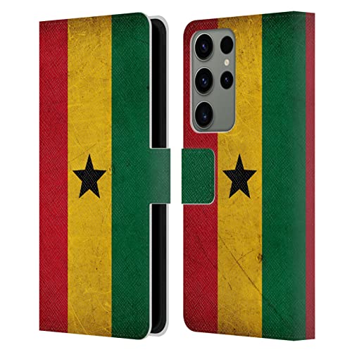 Housse cuir Samsung Galaxy S23 Ultra 5G avec porte-cartes motif Ghana