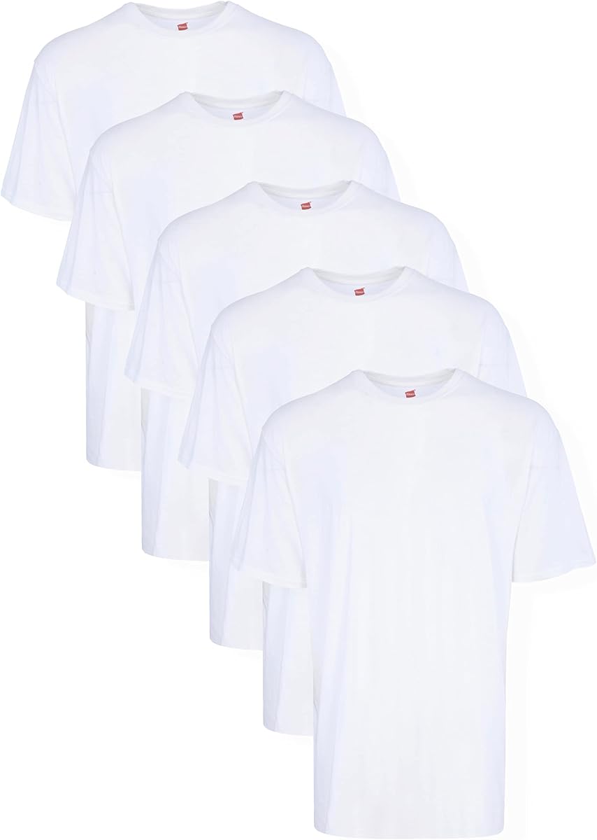 Men’s Tall 100% Cotton Crew Neck Undershirts, Tagless, Ultra Comfort, Multipack
