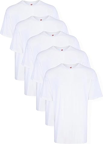 Hanes Mens Tall 100% Cotton Crew Neck Undershirts, Tagless, Ultra Comfort, Multipack
