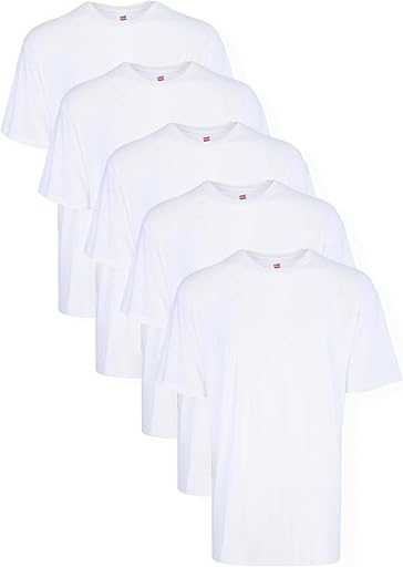 Hanes Men’s Tall 100% Cotton Crew Neck Undershirts, Tagless, Ultra Comfort, Multipack