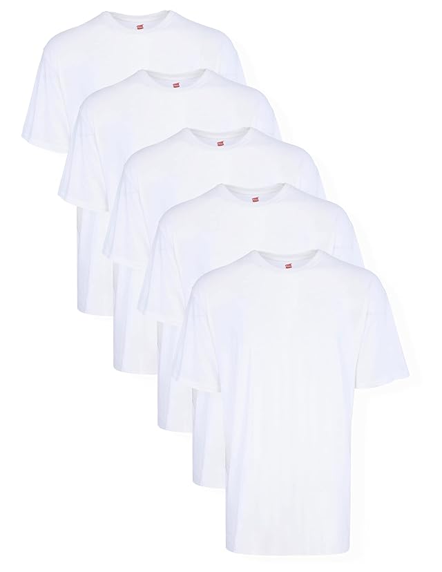 Hanes Mens Tall 100 Cotton Crew Neck Undershirts Tagless Ultra Comfort Multipack
