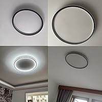 Vista 3 de Lámpara de techo LED regulable de montaje empotrado, lámpara de techo empotrada redonda moderna de 20 pulgadas con ajuste de aplicación
