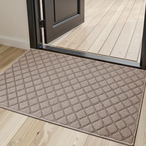 Azadx 2'x3' Front Entryway Door Mat Non Slip Indoor Door mats Washable Entry Mats Welcome Doormat Dirt Trapper for House Entry Low Profile Doormat Indoor Entrance Mat