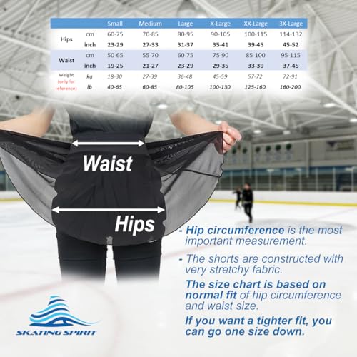 Pantalones cortos de patinaje con acolchado contra impactos en coxis y glúteos con falda integrada 5