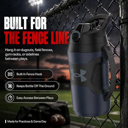 Image of Under Armour Insulated Water Bottle with Handle & Fence Hook, Half Gallon Sports Water Jug, Leak-Resistant & BPA-Free for Baseball, Football & Gym - Academy /Black, 64oz