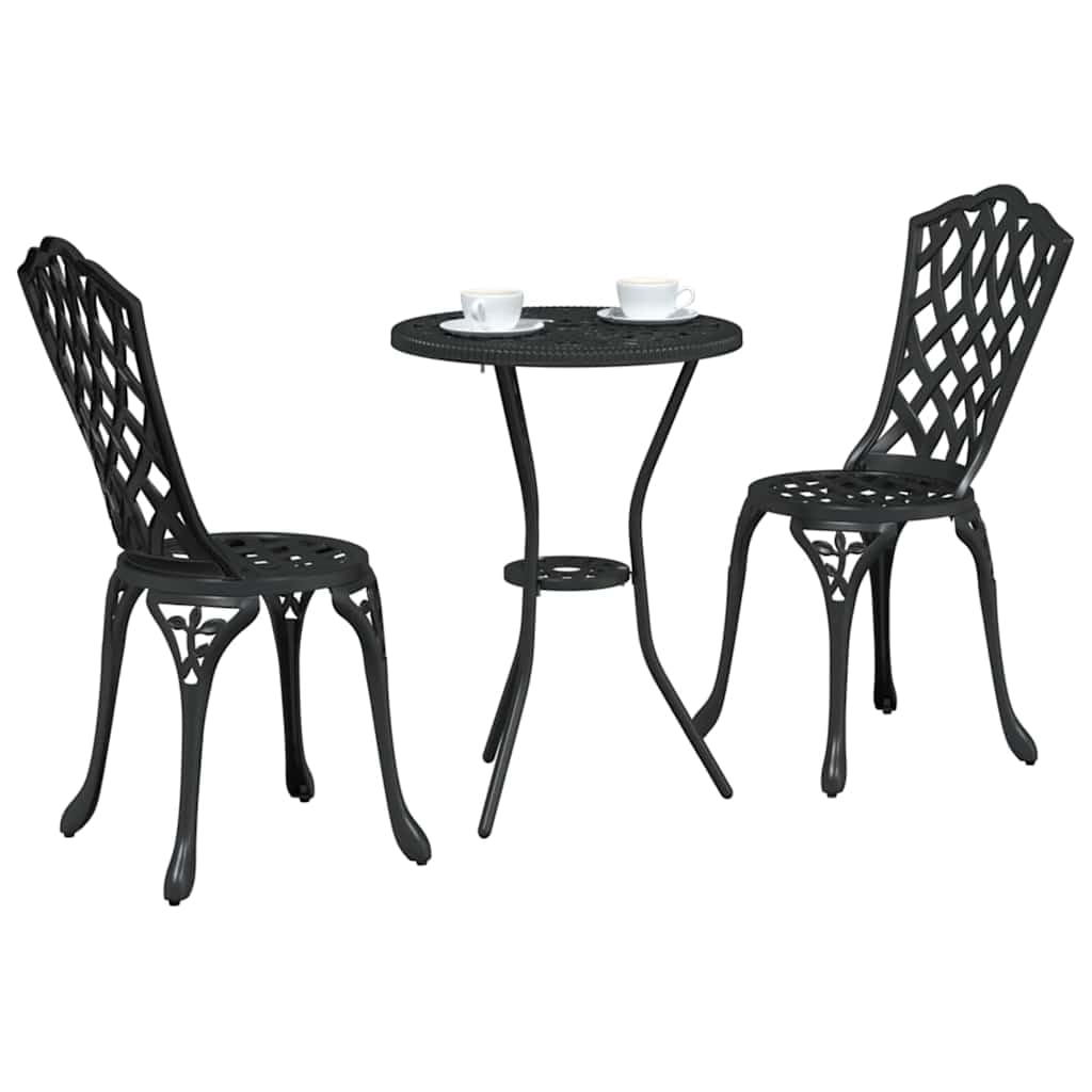 Ensemble moderne de mobilier de jardin en aluminium noir au design contemporain épuré