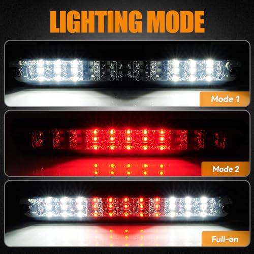 Image of Third 3rd Brake Light LED for 2004-2012 Chevy Colorado, High Mount Rear Brake Lights Assembly for 04-12 GMC Canyon, Waterproof Center Cab Cargo Lamp Stop Light (Smoke)