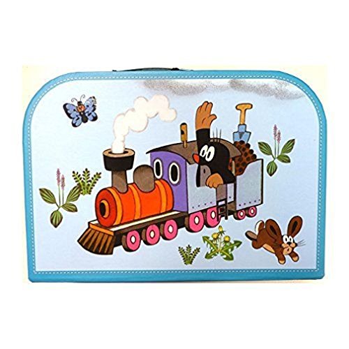 Coffret bleu de rangement et valise en carton jouet enfant la petite taupe