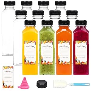 Moretoes 473 ml Kunststoff-Saftflaschen mit Kappen 128 Stück