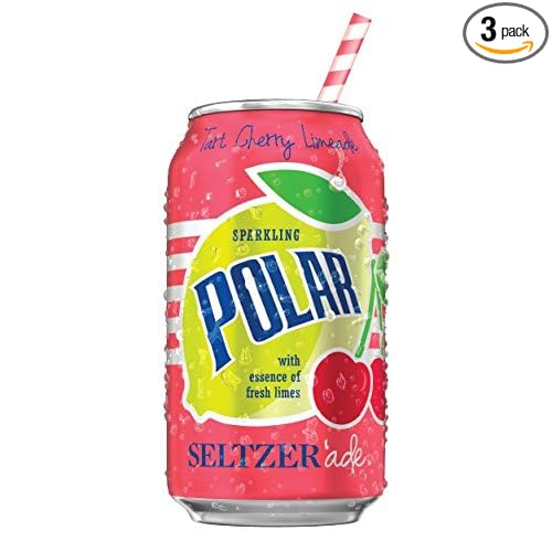 Polar Seltzerade Tart Cherry Limeade 12 oz Cans - 3 Packs of 8