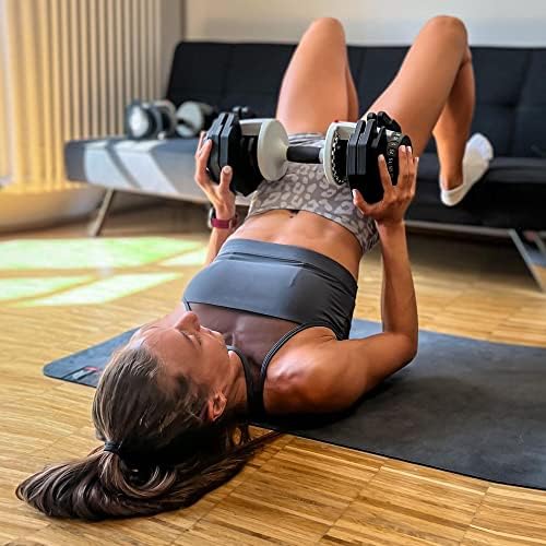 ATIVAFIT Adjustable Dumbbell Single Perfect for Bodybuilding Fitness Weight Lifting Training Home Gym Easy Safe Locking Mechanism