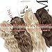 Clip in Natural Hair Extensions Long Wavy 4PCS Thick Hairpieces Dark Ash Blonde Mixed Bleach Blonde Double Weft Synthetic 20 Inch for Women (4pcs, 20Inch, 16H613#)