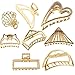 Produktbild Dancepandas Krallen Clips 8PCS Starke Haarklammer Metall Gold Haarspangen für Frauen, Mädchen, Haarspange zum Fixieren des Haares