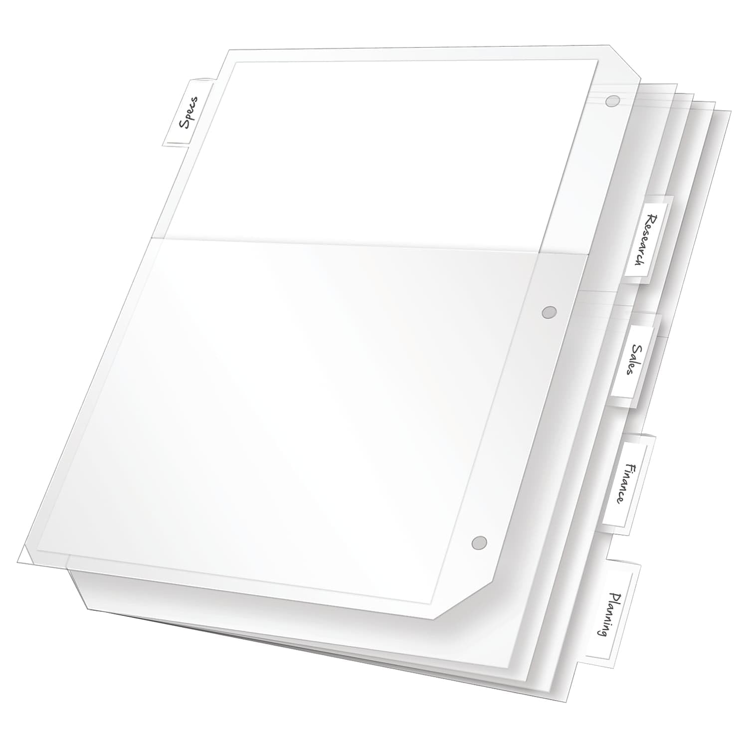 Intercalaires transparents A4 à onglets pour classeur protégeant vos documents - 7