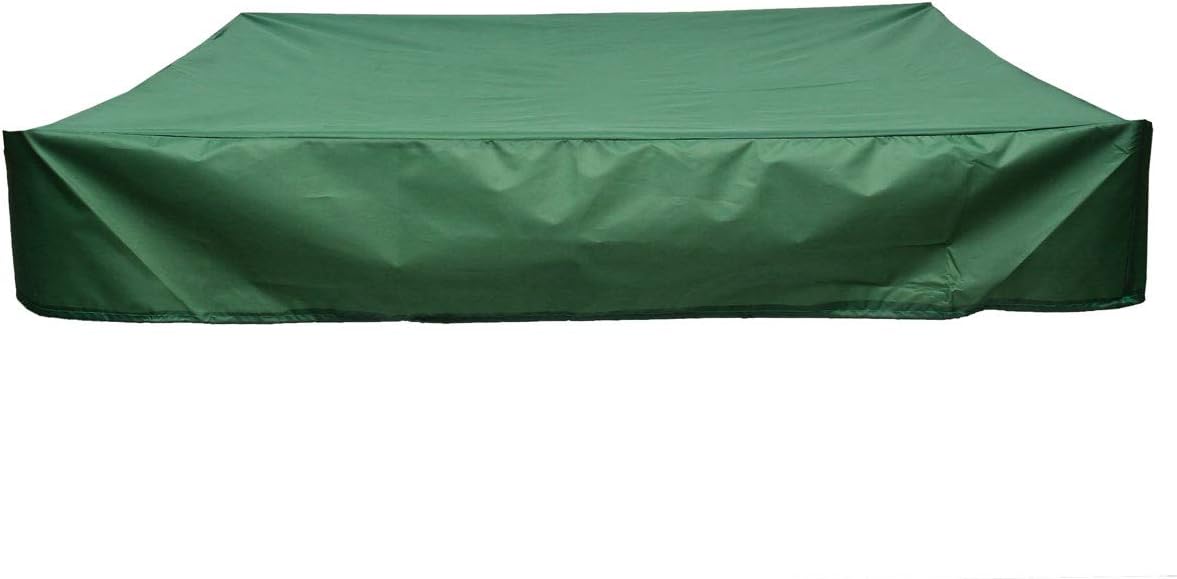 Green Sandbox Cover, Square Sandbox Canopy with Drawstring, Sandpit Pool Cover Waterproof Dustproof Sun Protection, 200 x 200cm
