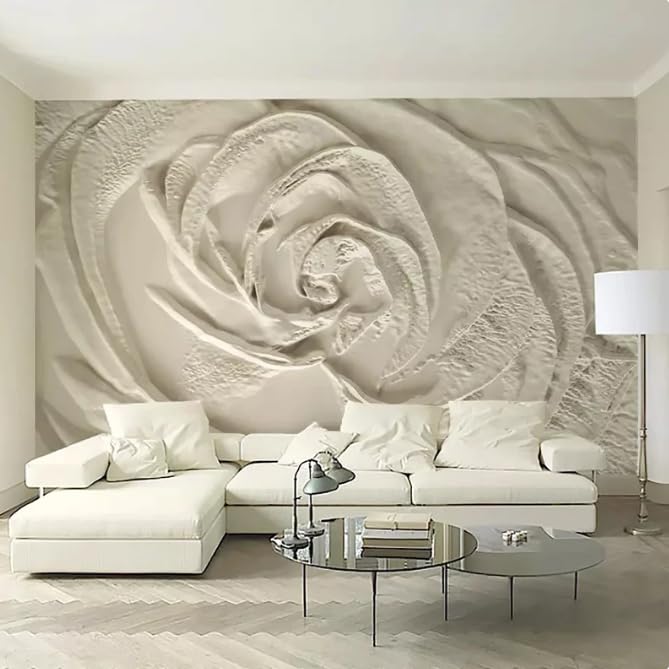 Papier peint 3D fleurs de rose pour sublimer le mur de votre salon 400x280cm
