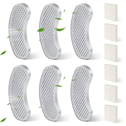 Petlipo 6-Pack Filters Replacement & 6-Pack Sponges, 4~6 Months Set of Replacement Filters for All Petlipo Pet Water Fountain