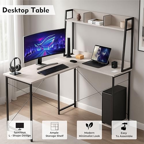 Image of Callas Computer Desk Home /Office Desk | Writing Study Desk | Laptop Table | Modern Simple Desk | Small Desks for Small Spaces | Sturdy Desk for Home (White, ST-23)