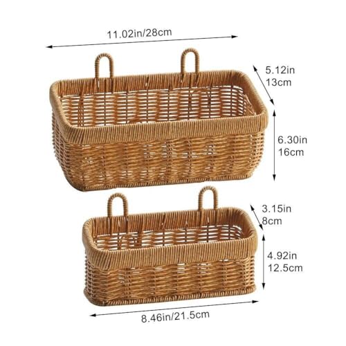 Panier de rangement tissé en rotin suspendu pour cuisine et salon