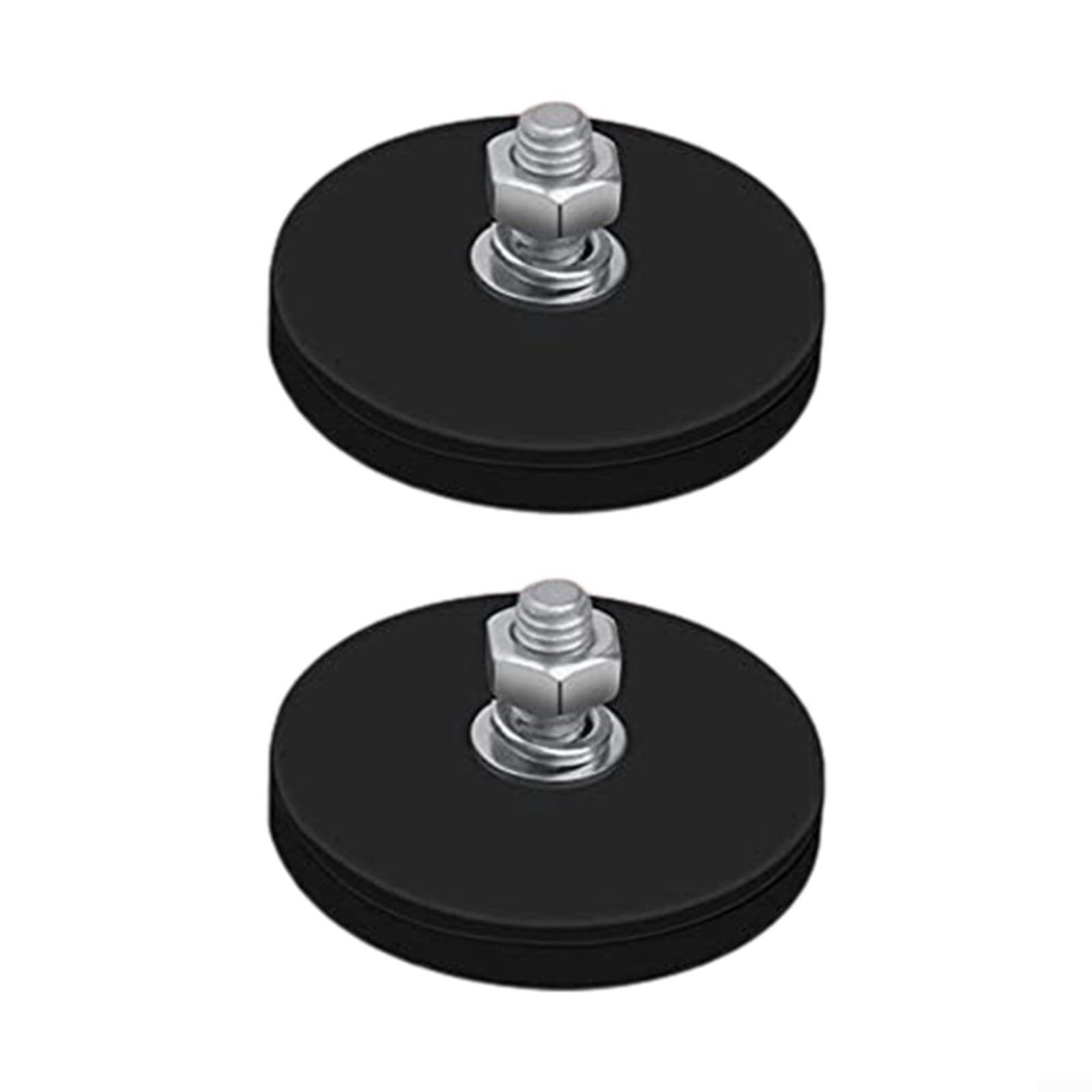 Juego de 2 soportes magnéticos recubiertos, perno de rosca externa M6, para tracción de 22 libras, seguro para superficies metálicas, incluye accesorios (D43 M6)
