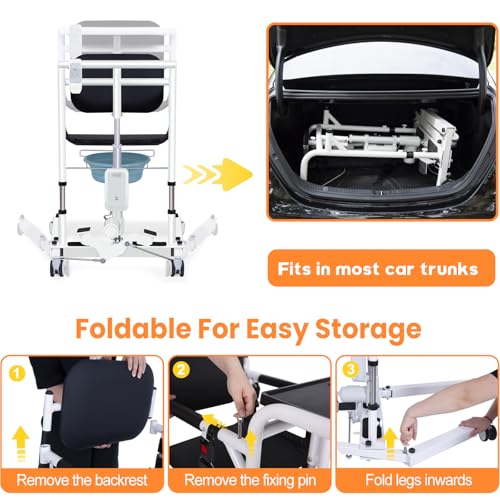Upgrade Patient Lift for Home, Electric Transfer Lift Chair for Seniors, Assisting Walking with Electric Hoist Brackets, Foldable Wheelchair Lift for Car, Bathroom Transfer Chairs for Seniors