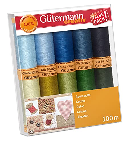 Gütermann creativ Set hilo de coser con 10 bobinas de hilo de algodón 100 m en colores diferentes Cover