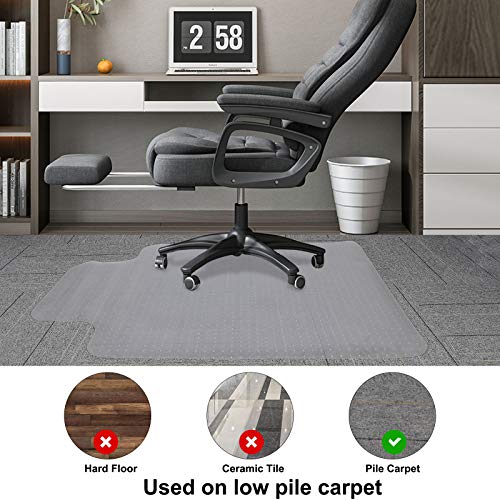 Office Desk Chair Mat For Carpet Floor Low Pile Pvc Protection Anti-Slip Floor Mat Carpeted Chair Mat 48" X 36" #TOP2