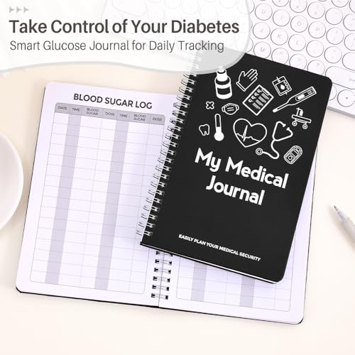 icceemee Medication Log Book Daily Medicine, Pills, Drug, Prescription, Medications and Reaction Tracking Record Journal Logbook - Wire-O, 114 Pages, 8.5\'\' x5.6\'\'