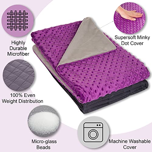 Super-Soft Kids Weighted Blanket 7 Pounds - Weighted Blanket For Kids With Easy To Clean, Washable Minky Cover - 41X60 Inches 7Lbs Small Heavy Blanket For Girls And Boys #TOP2
