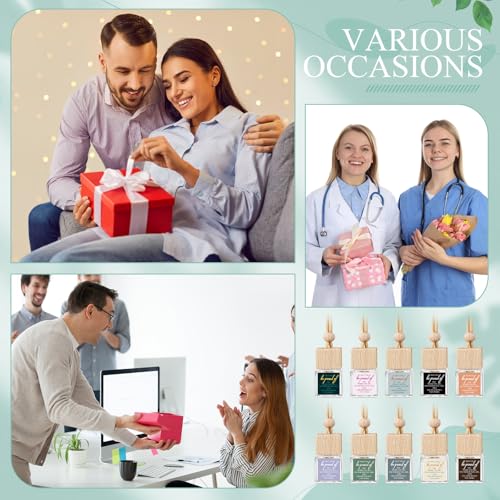 Image of Funnymoom 20 Pcs Appreciation Gift for Coworker Empty Hanging Car Air Freshener Diffuser Bulk May You Be Proud of the Work Thank You Glass Bottles Gifts for Staff Team Intern Teacher