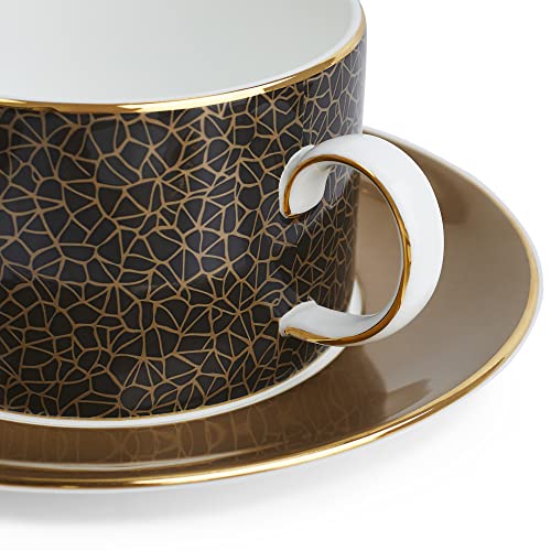 Wedgwood Gio Gold Accent Teacup & Saucer Set Of 4 #TOP2