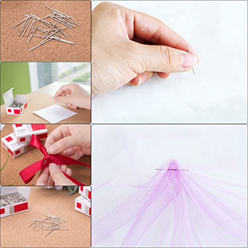 image for xcpmm 500 Pieces Sewing Pins Head Pins Fine Satin Pin Straight for Dre