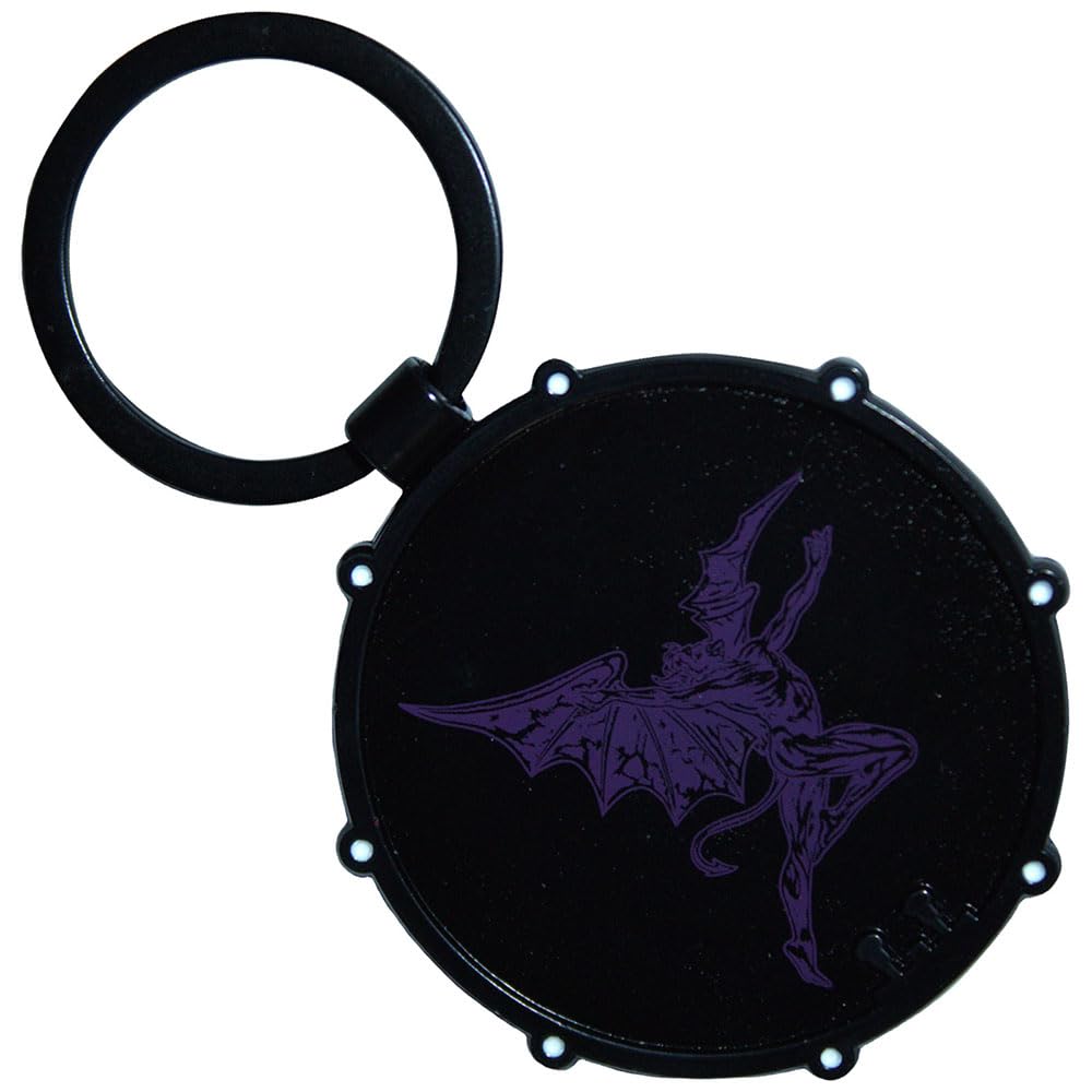 Rock Off Officially Licensed Products Unisex Black Sabbath Wavy Logo And Daemon Drum Double Sided Keyring Keychain One Size