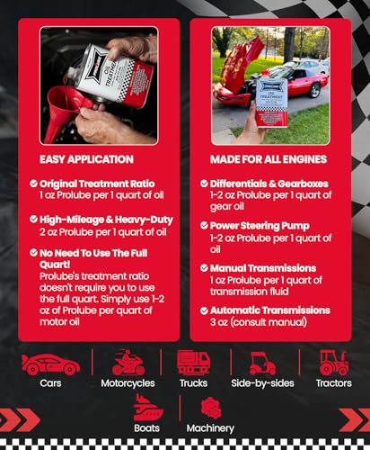 Image of Prolube Oil Treatment - Engine Oil Additive for Gas & Diesel Engines - Reduces Wear, Noise, Vibration - Boosts Fuel Economy & Horsepower - Works on Transmissions & Differentials (1Gallon)