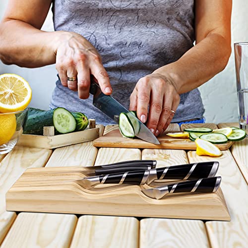 Redcall Kitchen Knife Holder For Drawer Solid Wood Universal Knife Block Without Knives,Bamboo Home & Chef Knife In-Drawer Organizer Insert,Premium Under Cabinet Knife Storage (9 Knife Holder) #TOP4