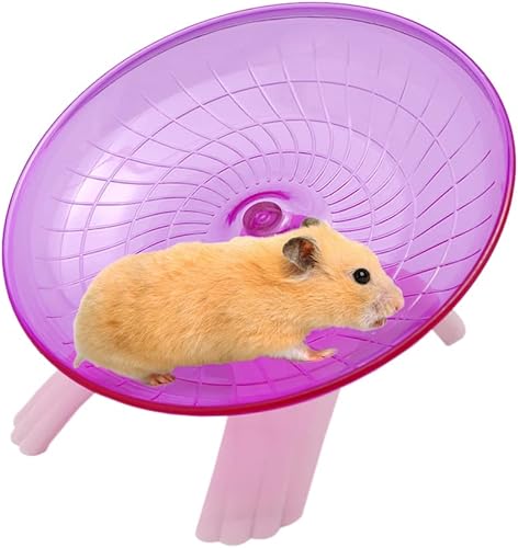 Litewoo Rueda de hámster, platillo volador, silencio muy giratorio, para ratón, ratón, ratón, ratón, hámster enano y otros animales pequeños (rojo