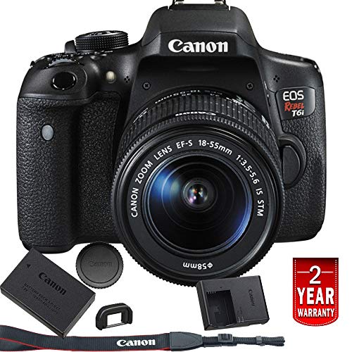 Canon EOS Rebel T6i Digital SLR with EF-S 18-55mm IS STM Lens - Wi-Fi Enabled (Renewed)