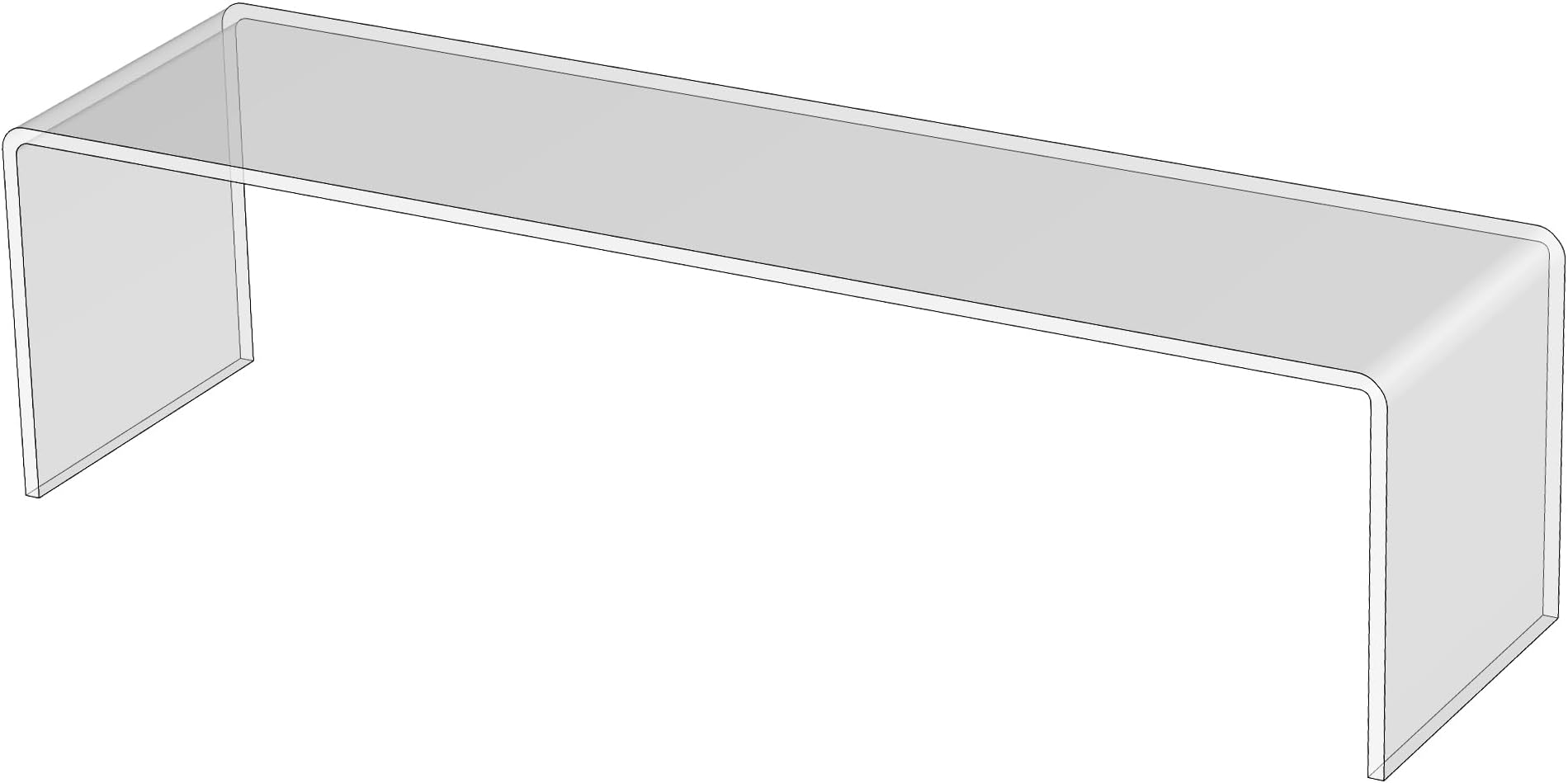 Clear Acrylic Display Risers- Premium Shelf Riser Display Stands and Plinths - Hoverstand- Made in UK (8mm-thick-75cm-20cm-20cm, Max Load 4kg)