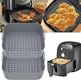 🍗【Sicheres Silikonmaterial】 Unser Friteuseneinsatz besteht aus hochwertigem Silikon in Lebensmittelqualität, BPA-frei, ungiftig, nicht klebrig, flexibel, reißfest und nicht leicht zu brechen oder zu verformen, beständig gegen hohe Temperaturen . bei 450℉(230℃). Es ist sicher und hygienisch und umweltfreundlich.