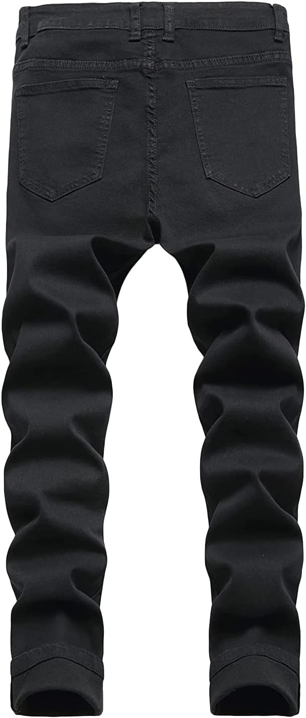 Baylvn Men's Ripped Distressed Destroyed Straight Slim Fit Jeans Skinny Casual Fashion Denim Pants - Image 3